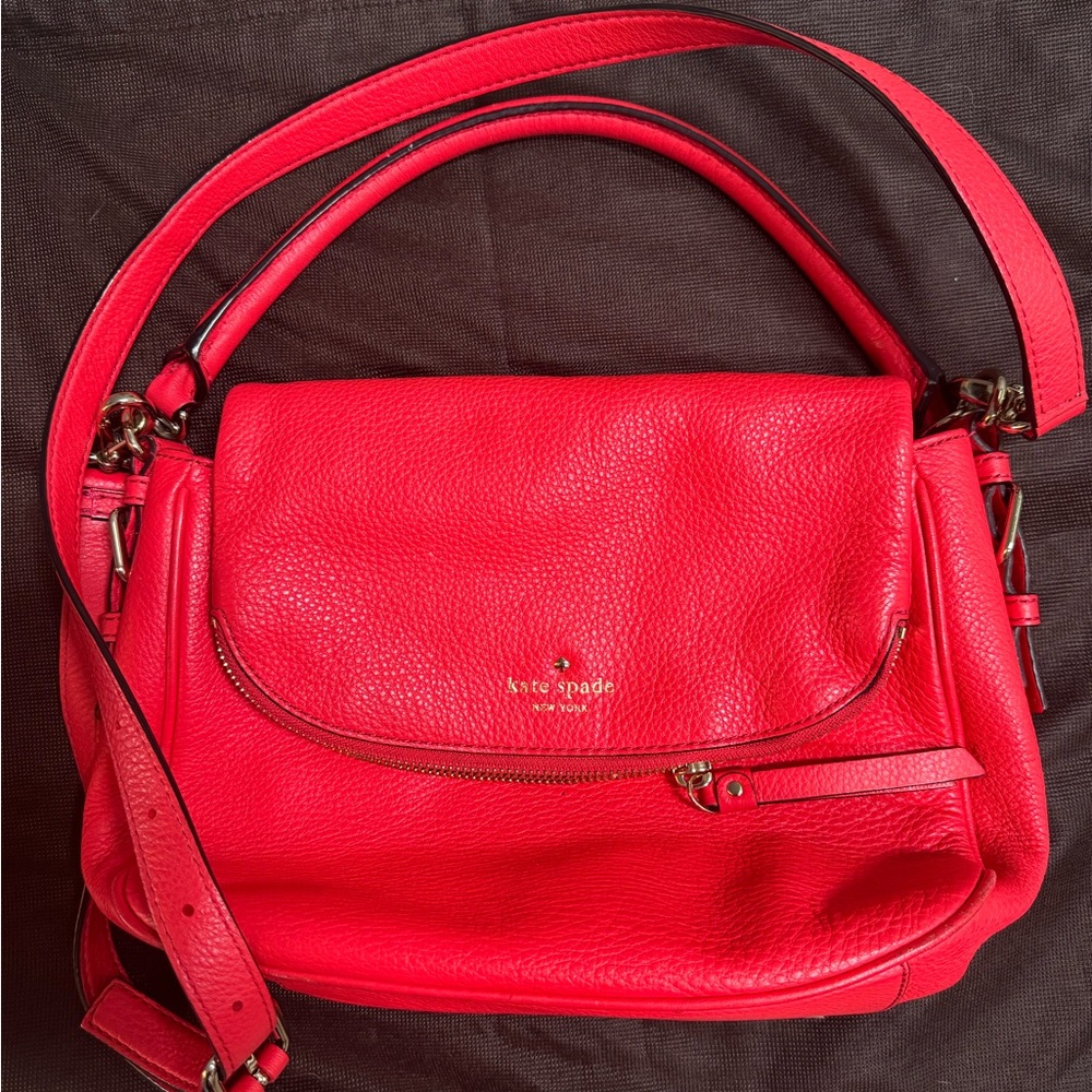 Kate Spade Leather Shoulder Bag, Coral